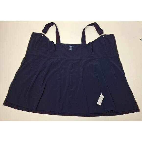 Forever 21 Maroon Black Plaid Jumper Short Dress Lined Full Front Zip Size L - Picture 4 of 7